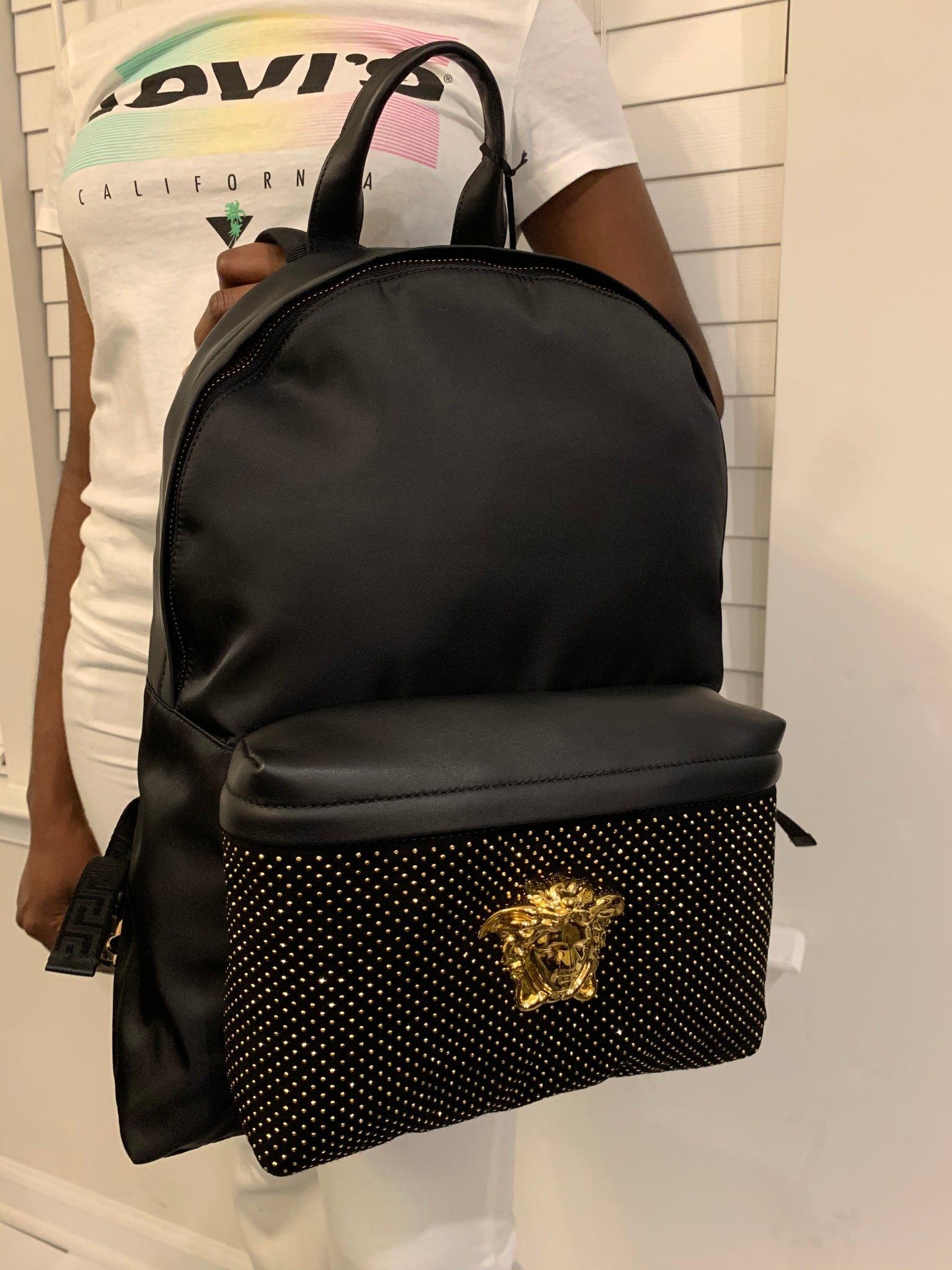 Versace v code online backpack